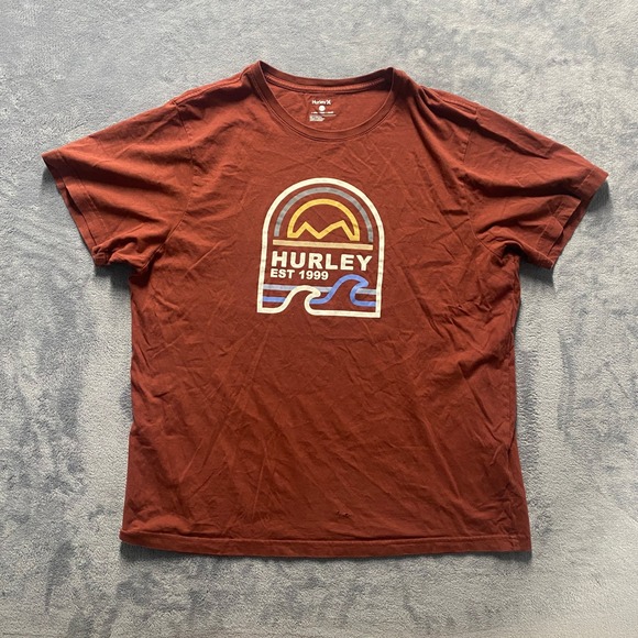 Hurley Other - Hurley Graphic T-Shirt Mens XL Rust Orange Good Retro Sunset Wave Surf Tee